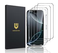 UNBREAKcable Protector de Pantalla para iPhone 16 Pro Max, 6,9 Pulgadas, Vidrio Templado Doble Inastillable, Marco de Fácil Instalación, Funda Amistoso,99,99% HD-3 Unidades