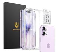 UNBREAKcable Protector de Pantalla para iPhone 17 - Pack de 3, 3 Vidrios Templados + 3 Protectores de Lente de Cámara, Dureza 9H, Alta Definición, Anti-Huellas, 6,3 Pulgadas