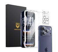 UNBREAKcable Protector de Pantalla para iPhone 17 Pro Max - Pack de 3, 3 Vidrios Templados + 3 Protectores de Lente de Cámara, Dureza 9H, Alta Definición, Anti-Huellas, 6,9 Pulgadas