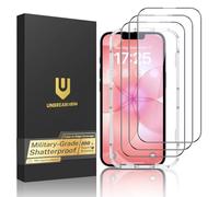 UNBREAKcable Protector de pantalla para iPhone 17e de dureza 9H, paquete de 3 unidades de vidrio templado inastillable [marco de fácil instalación] [99.99% HD transparente] [compatible con fundas