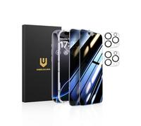 UNBREAKcable Protector de Pantalla Privado para iPhone 16 Pro (6,3 Pulgadas), Paquete de 2 + 2 Protectores de Lente｜Ángulo Anti-Espía de 25°｜Dureza 9H｜Antihuellas｜Vidrio Templado HD
