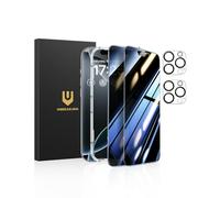 UNBREAKcable Protector de Pantalla Privado para iPhone 16 Pro Max (6,9 Pulgadas), Paquete de 2 + 2 Protectores de Lente｜Ángulo Anti-Espía de 25°｜Dureza 9H｜Antihuellas｜Vidrio Templado HD