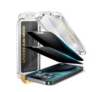 UNBREAKcable Protector Pantalla Privacidad para iPhone 15 Pro, Cristal Vidrio Templado [Instalación en un Solo Paso] [25° Antiespía] [Dureza 9H] [Sin Burbujas] 6.1"- 2 Unidades