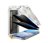 UNBREAKcable Protector Pantalla Privacidad para iPhone 16/15, Cristal Vidrio Templado [Instalación en un Solo Paso] [25° Antiespía] [Dureza 9H] [Sin Burbujas] 6.1"- 2 Unidades