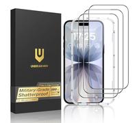 UNBREAKcable Vidrio Templado para iPhone 17 [Paquete de 3] Dureza 9H Protector de Pantalla Irrompible [Marco de Fácil Instalación] [99,99% HD Clear] [Compatible con Fundas] para Apple 6,3"