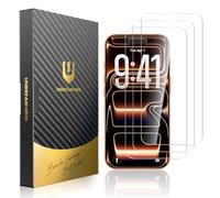 UNBREAKcable Vidrio Templado para iPhone 17 Pro Max - Paquete de 3 Dureza 9H+ Protector de Pantalla [Marco de Fácil Instalación][99,99% HD Clear][Compatible con Fundas] para Apple 17 Pro Max 6,9"