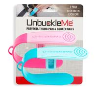 UnbuckleMe - Herramienta de liberación de hebilla para asiento de coche, como se ve en el tanque de tiburón, hace que sea fácil desabrochar el asiento de coche de un niño, herramienta fácil para padres, abuelos y niños mayores (2 unidades, azul y rosa)