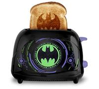 Uncanny Brands DC Comics - Tostadora de Batman Game Over de dos rebanadas - Tostada el logotipo de Batman en tu tostada - Divertido electrodoméstico de cocina - Compacto y fácil de usar