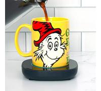 Uncanny Brands Dr. Seuss - Taza con calentador de huevos verdes y jamón, mantiene tu bebida favorita caliente, apagado y apagado automático