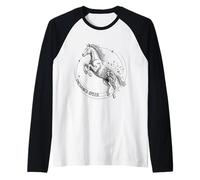 Unchained Speed Wild Horse Libertad Movimiento rápido Poder Camiseta Manga Raglan