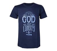 Uncharted 4 T-Shirt -S- God And Liberty, Blau [Importación Alemana]
