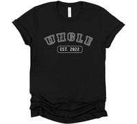 Uncle EST New Uncle To Be tee Best Funcle Cool Personalised Unisex 100% Cotton Short-Sleeve T-Shirts Black XXXL