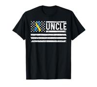 Uncle Flag Blue Yellow Ribbon Down Syndrome Awareness Camiseta