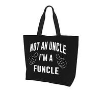 Uncle FunclesAn Uncle I Am A Funcles Bolso de lona ligero para mujer, bolsa de compras reutilizable, color negro