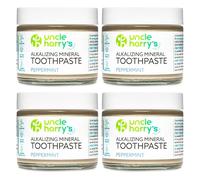 Uncle Harry's Peppermint Remineralizing Toothpaste Organic | Natural Whitening Toothpaste Freshens Breath & Promotes Enamel | Vegan Fluoruro Free Toothpaste (4 unidades)