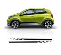 UNCLE LIAO Auto Pegatinas de Calcomanías Body Stripe Lateral,para KIA Picanto Morning Auto gráfico decoración del Cuerpo Accesorios Puerta Lateral Falda calcomanías.,Red
