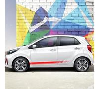 UNCLE LIAO Auto Pegatinas de Calcomanías Body Stripe Lateral,para KIA Picanto Morning Auto gráfico decoración del Cuerpo Accesorios Puerta Lateral Falda calcomanías.,Red