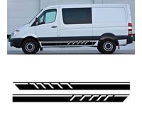 UNCLE LIAO Auto Pegatinas de Calcomanías Body Stripe Lateral,para Mercedes Benz Sprinter Auto gráfico decoración del Cuerpo Accesorios Puerta Lateral Falda calcomanías.,Black