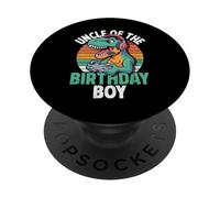 Uncle of The Birthday Boy Gaming T-Rex Cumpleaños a Juego PopSockets PopGrip Adhesivo