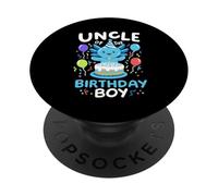 Uncle Of The Birthday Boy Kids Axolotl Bday Family Matching PopSockets PopGrip Adhesivo