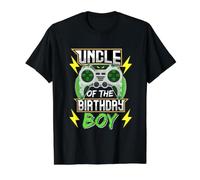 Uncle of The Birthday Boy Videojuego Cumpleaños Niños Niños Camiseta gráfica económica, Hombre, Negro, XL