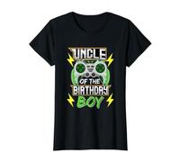 Uncle of The Birthday Boy Videojuego Cumpleaños Niños Niños Camiseta gráfica económica, Mujer, Negro, M