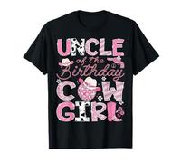 Uncle Of The Birthday CowGirl Pink Rodeo Disco Camiseta