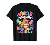 Uncle of The Birthday Girl Cute Capybara Family Party Camiseta