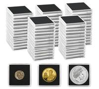 Uncle Paul 80 cápsulas para Monedas, Soportes a presión para Monedas con Juntas Negras de 5 tamaños, 20/25/30/35/40 mm, Estuches Transparentes para Monedas para Suministros de colección de Monedas