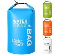 Uncle Paul Bolsas secas para barco, protección de pertenencias, bolsa impermeable para exteriores, a la deriva, barco, kayak, pesca, rafting, natación, camping, canoa, surf, Azul cian., 15 Literes(3.3