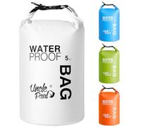 Uncle Paul Bolsas secas para barco, protección de pertenencias, bolsa impermeable para exteriores, a la deriva, barco, kayak, pesca, rafting, natación, camping, canoa, surf, Blanco puro., 5 Literes