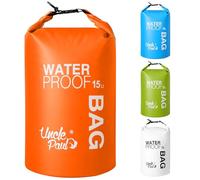 Uncle Paul Bolsas secas para barco, protección de pertenencias, bolsa impermeable para exteriores, a la deriva, barco, kayak, pesca, rafting, natación, camping, canoa, surf, Naranja mandarina, 15