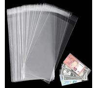 Uncle Paul Portamonedas de Papel Transparente 17.5x7.5CM / 6.9x2.9IN - Fundas para Monedas Funda para Dinero Material PP para Billetes/facturas/Tarjetas comerciales/Sellos 100 Piezas PN01M100
