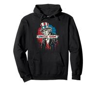 Uncle Sam Graffiti Arte Urbano Patriótico Rojo Blanco Azul Estilo Sudadera con Capucha