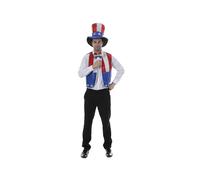 Uncle Sam Sequin Costume 4th July Patriotic Fancy Dress Vest Set for party