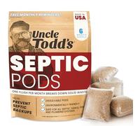Uncle Todd's Cápsulas sépticas - Tratamiento de tanque séptico - Suministro de 6 unidades para seis meses - Una descarga por mes - Recordatorios gratuitos de SMS y correo electrónico - Solución