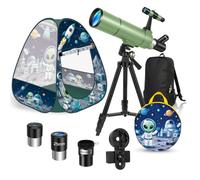 UncleHu Telescopio 80/500mm para Adultos Principiantes,20-150X Telescopio Astronómico con Trípode&Adaptador Smartphone&Tienda Pop-up&Mochila,Telescopios Portátil para Observación Terrestre&Lunar,Verde