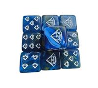 UncleS 10 dados acrílicos con patrón de joyas para juegos de rol, dados de juego de mesa de seis lados, accesorios de Mahjong, patrón de joya, accesorios de juego de mesa para juegos de rol
