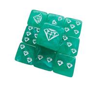 UncleS 10 dados acrílicos con patrón de joyas para juegos de rol, dados de juego de mesa de seis lados, accesorios de Mahjong, patrón de joya, accesorios de juego de mesa para juegos de rol