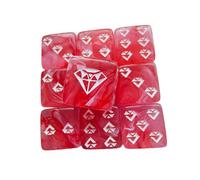 UncleS 10 dados acrílicos con patrón de joyas para juegos de rol, dados de juego de mesa de seis lados, accesorios de Mahjong, patrón de joya, accesorios de juego de mesa para juegos de rol