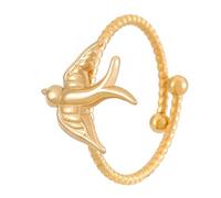 UncleS Anillos ajustables de apertura de la serie Sea con diseño de dedo de animales, textura de acero inoxidable, adecuados para cualquier ocasión, abiertos y ajustables, talla única, como se