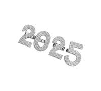 UncleS Anillos de año 2025 para hombres y mujeres, ajustables, abribles con diamantes de imitación brillantes, accesorio de fiesta, accesorios de moda, talla única, como se describe, como se describe