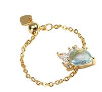 UncleS Anillos de citas en forma de lágrima, cadena abierta geométrica, ajustable, textura de cobre, para fiestas y declaración de moda diaria, talla única, como se describe, como se describe