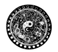 UncleS Astrología Péndulo Mat Símbolo Moonphase Alfombrilla de Ratón Goma Casos Dios Ceremonia de Viento para Decoración de Escritorio Esterilla Astrología