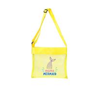 UncleS Bolsa de playa de malla plegable de gran capacidad, correa de hombro ajustable, bolsa de juguetes de playa portátil para niños, para recoger conchas de mar, malla al aire libre, natación