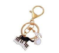 UncleS Cats Piano Keyring Creative Car Key Chain Music Keychain Bag Charm Lovely Hanging Ornament Car Key Chain Note Handbag Charm Piano Keyrings