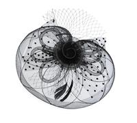 UncleS Classical Fascinator Hat Women Teaparty Headwear With Feathered Mesh Flower For Formal Occasion Gathering Bridal Shower Derby Fascinator Headpiece