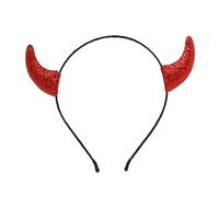UncleS Diadema de cuerno de diablo en polvo brillante para fiestas, reuniones de cosplay, diadema de pelo de la serie oscura, accesorio de disfraz