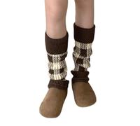 UncleS Diseños De Cuadros Lana Para Mujer Calentadores Piernas Largos Puños Elásticos Cubre Pies Punto Calcetines Sin Pies Comodidad Invierno Mangas Térmicas Piernas