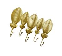 UncleS Elegant Gold Leaf Iron Wall Hook For Entryway Bedroom Storage Key Coat Hanger Practical Home Organization Tool Rusts Resistant Bathroom Hook